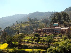 uitzicht op Himalaya vanaf Nagarkot