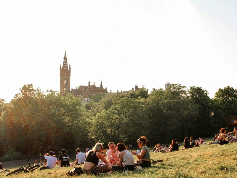 Glasgow park in zomer
