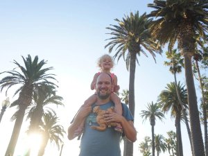 los angeles gezin palmbomen