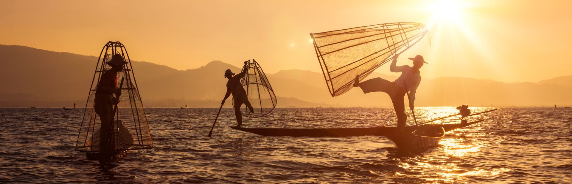 Inle lake in Myanmar - vissersboten