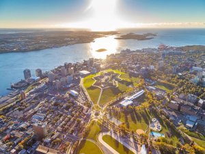 Halifax, Canada, vanuit de lucht gezien