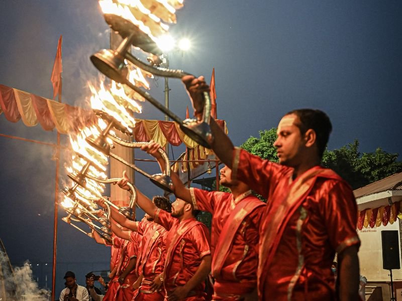 India varanasi vuur