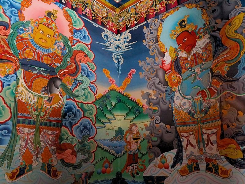 India Leh tempel van binnenuit kunst