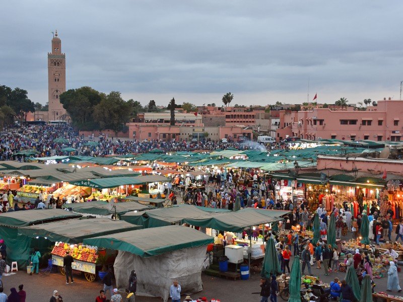 Marrakech avondmarkt, Marokko woestijnreis