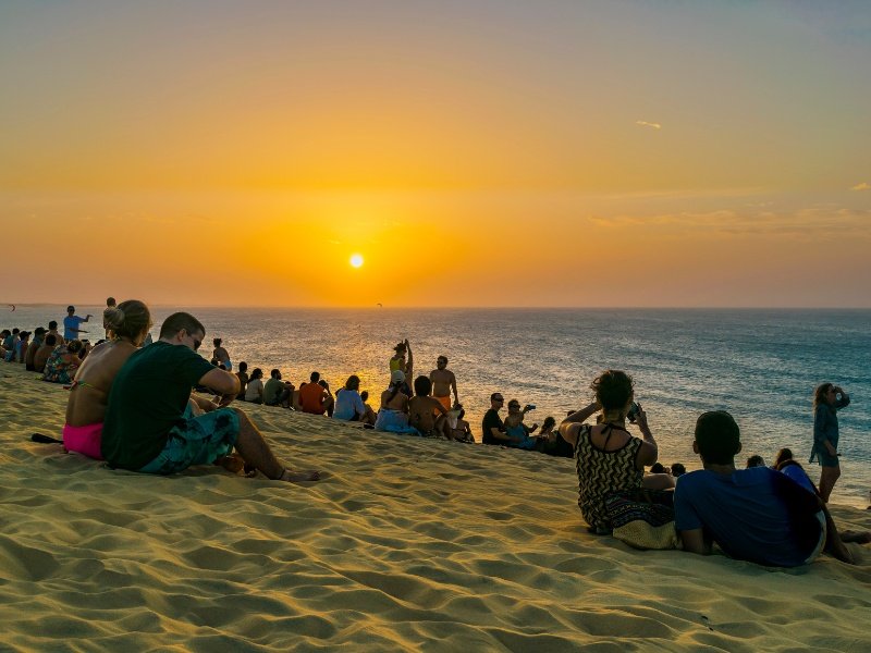 Jericoacoara in Brazilië tijdens de zonsondergang