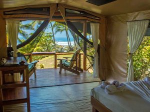 Glamping tent aan zee