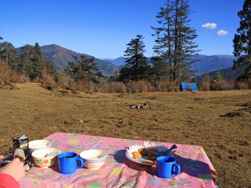 eten tijdens de trekking