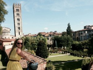 Lucca stadsmuur in Italie