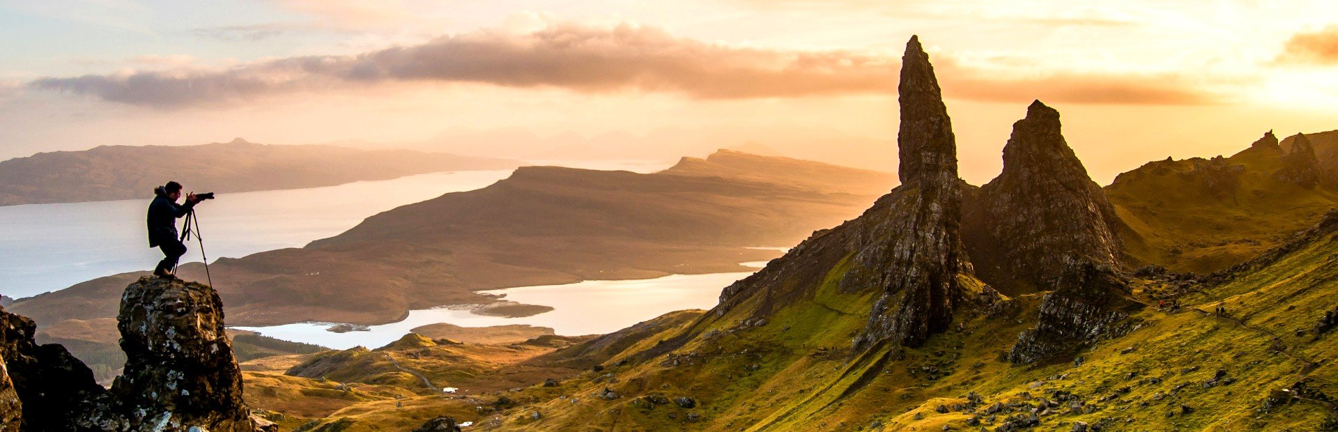 Schotland Skye Old Man Storr zonsondergang