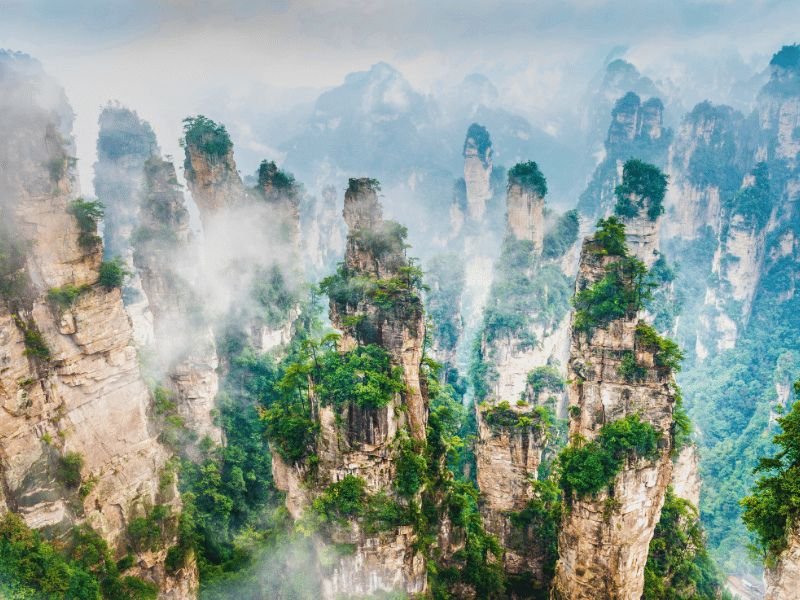 Avater bergen vanaf bovenaf in zhangjiaje