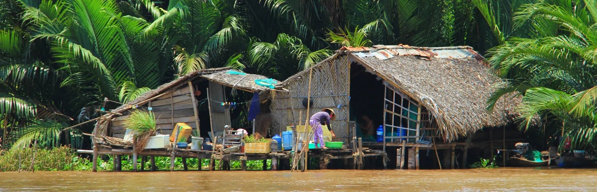 Een Vietnamees dorpje aan het water