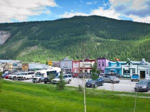 Dawson city street Amerika reis