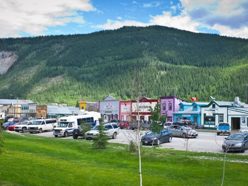Dawson city street Amerika reis