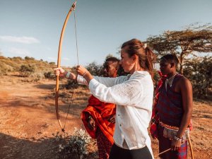 Boogschieten bouwsteen Kenia Maji Moto