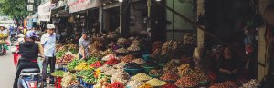Markt met eten in Thailand