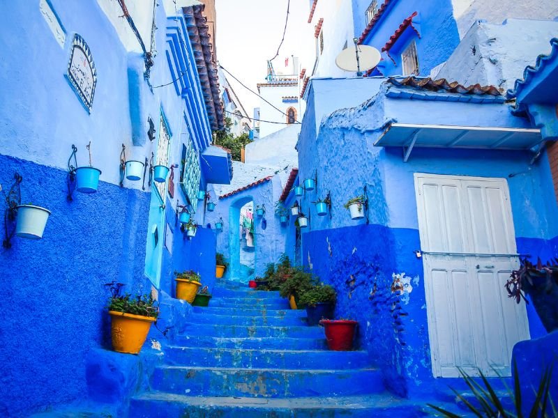 Straten in Chefchaouen Marokko