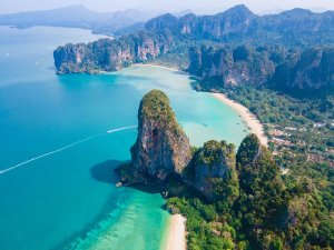 krabi strand kalksteen rotsen thailand