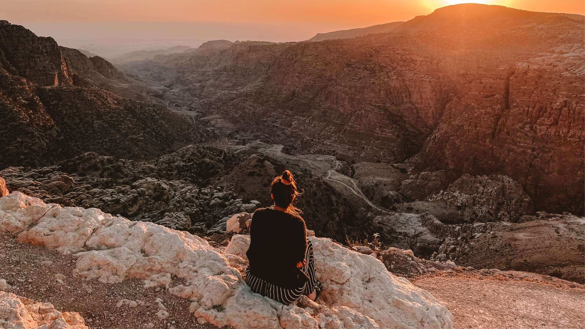 Jordanië - hike Dana zonsondergang