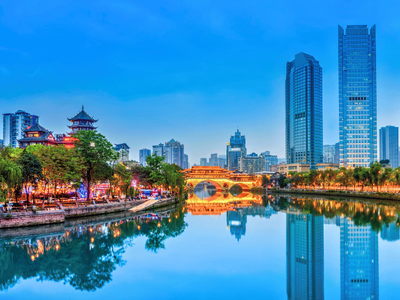 Skyline van Chengdu, China