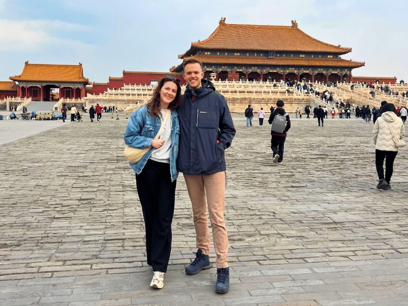 Reizigers in de Verboden Stad in Beijing