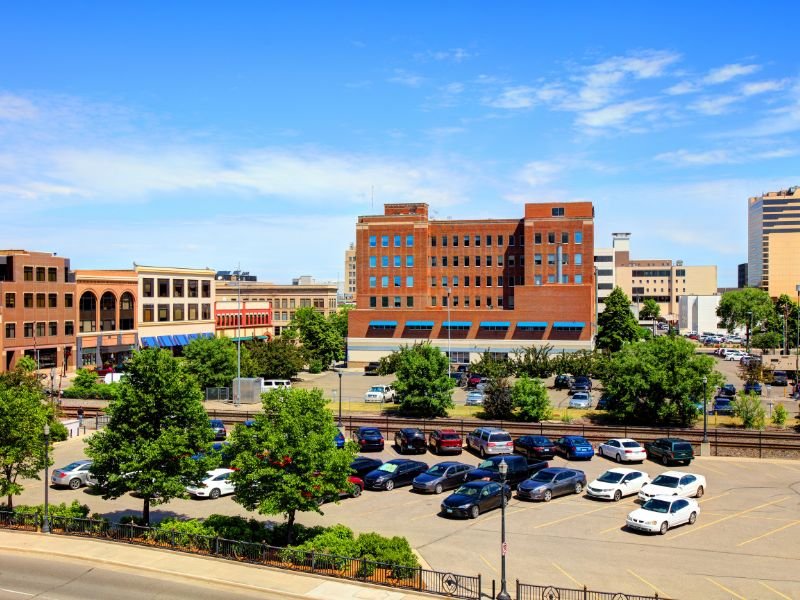 straatbeeld in downtown Bismarck