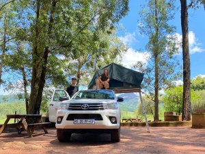 Auto met daktent in Zuid-Afrika